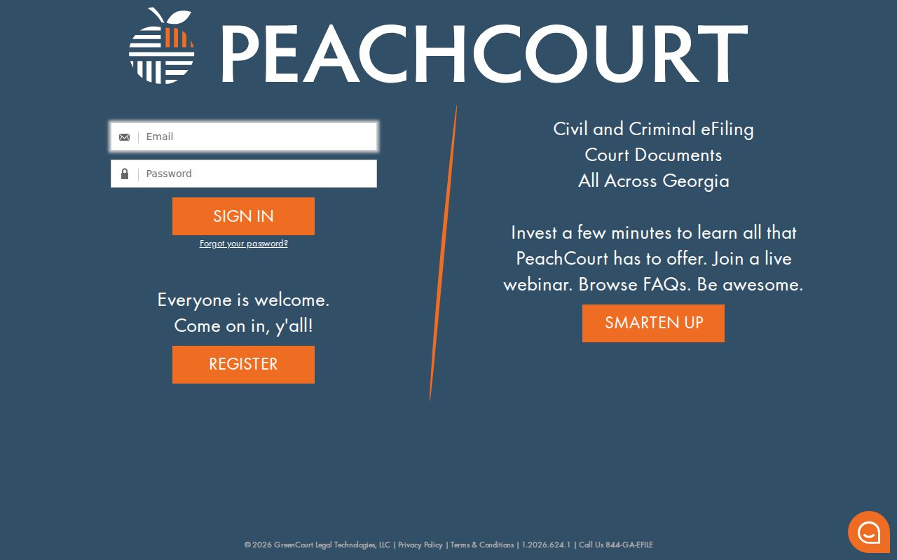PeachCourt gateway for participating Emanuel County courts