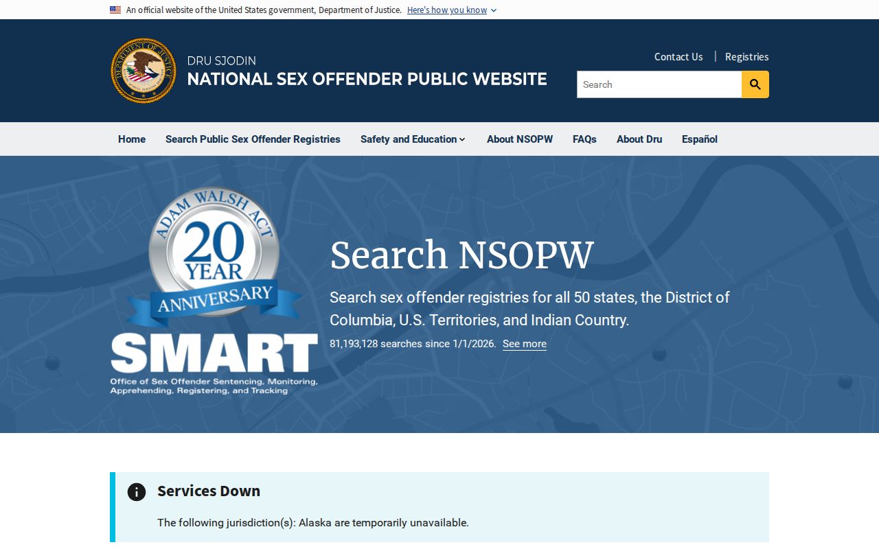 National NSOPW search for an Emanuel County sex offender check
