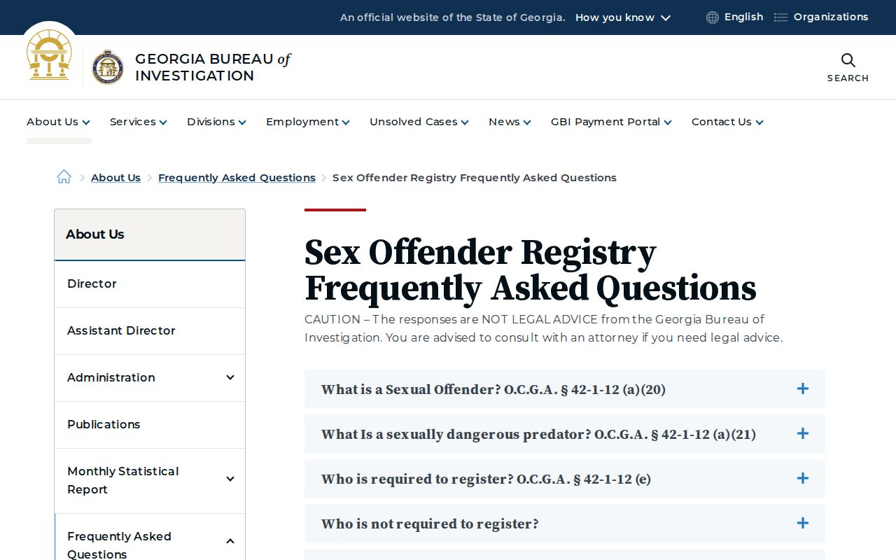 Emanuel County sex offender registry update information from GBI
